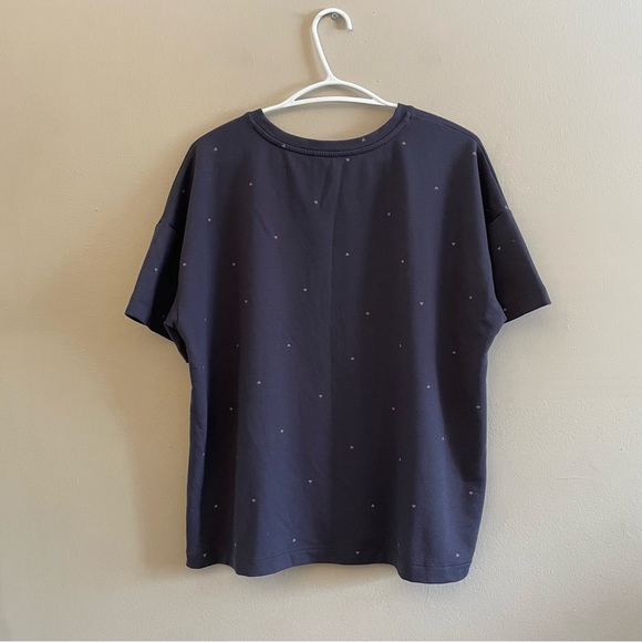 Reitmans Navy Wide Leg Pajama Set Purple Heart Print – Top XL Bottom XXL GUC - Picture 7 of 15